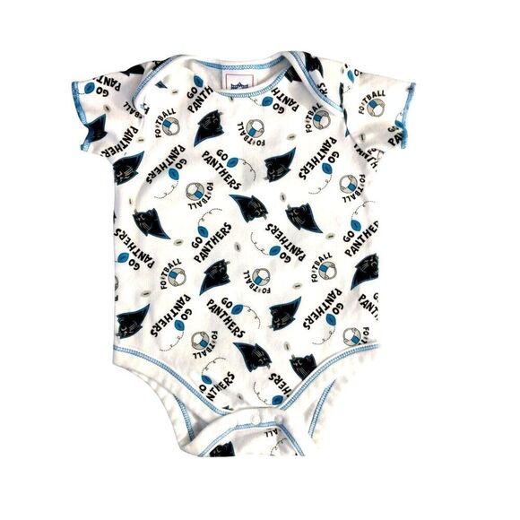 NFL Carolina Panthers Babies 6 To 9 Months One Piece Snap Short Sleeve - Picture 1 of 4